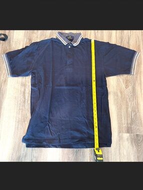 Vintage Ash City Made in Canada Navy Polo Shirt Large 100% Cotton